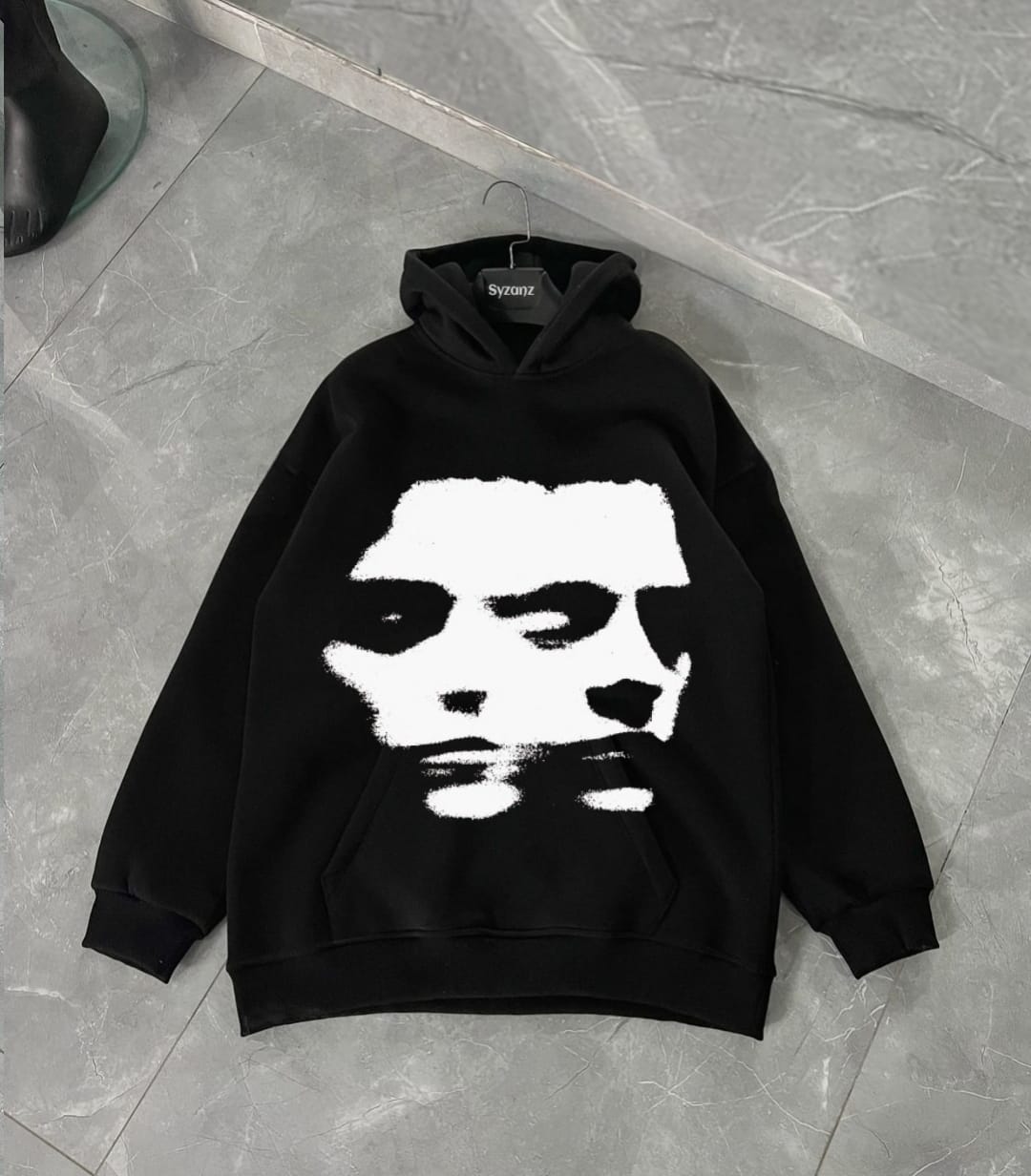 Graphic hoodie featuring a bold 'Two Face' design, split down the middle to represent two contrasting personalities or identities. One side of the design portrays a calm, serene expression, while the other side showcases an intense, dramatic face, symbolizing duality and inner conflict. The graphic is enhanced with detailed linework and shading to create a dynamic, striking visual effect. Made from soft, premium fabric, this hoodie combines comfort with an edgy, thought-provoking design, perfect for fans .